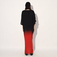 Aphelion ombre kaftan dress - Red Black | Linetribe