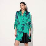 Nebula wrap jacket dress - Green | Linetribe
