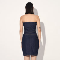 Aldrin denim corset dress - Blue | Linetribe