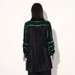 Ivy shibori stripe shirt - Black Green | Linetribe