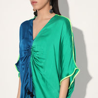 Aphelion ombre kaftan dress - Green Blue | Linetribe