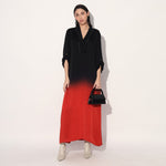 Kyuka ombre long tunic - Red Black | Linetribe