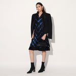 Ukio shibori a-line dress - Black Blue | Linetribe