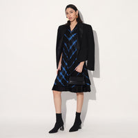 Ukio shibori a-line dress - Black Blue | Linetribe