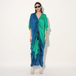Aphelion ombre kaftan dress - Green Blue | Linetribe