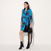Nebula wrap jacket dress - Blue | Linetribe