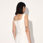 DENIM FLARE PANTS - WHITE | Linetribe
