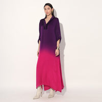 Kyuka ombre long tunic - Pink Purple | Linetribe