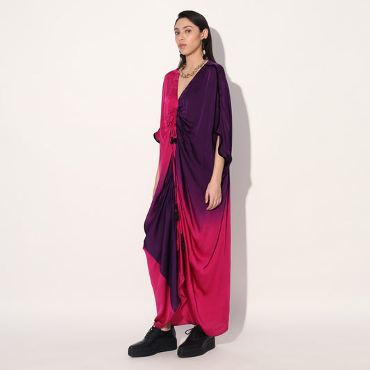 Aphelion ombre kaftan dress - Pink Purple | Linetribe