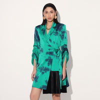 Nebula wrap jacket dress - Green | Linetribe