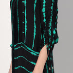 Zinnia shibori stripe shirtdress - Black Green | Linetribe
