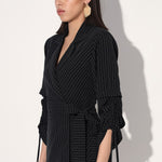 Nebula striped jacket dress - Black | Linetribe