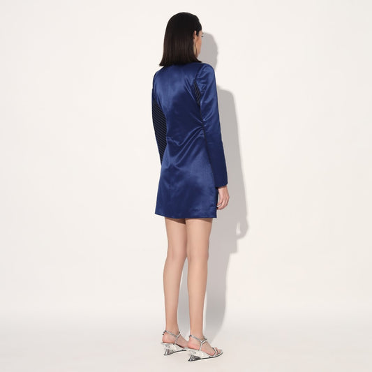 Astrid structured jacket dress - Blue | Linetribe