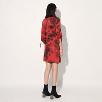 Nebula wrap jacket dress - Red | Linetribe