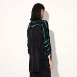 Ivy shibori stripe shirt - Black Green | Linetribe