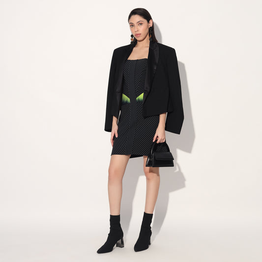 Aldrin ombre corset dress - Black | Linetribe