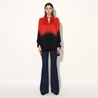 Hanako ombre top - Red Black | Linetribe