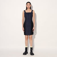 Celeste denim panel dress - Blue | Linetribe