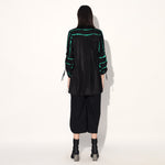 Ivy shibori stripe shirt - Black Green | Linetribe