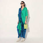 Aphelion ombre kaftan dress - Green Blue | Linetribe