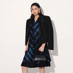 Ukio shibori a-line dress - Black Blue | Linetribe