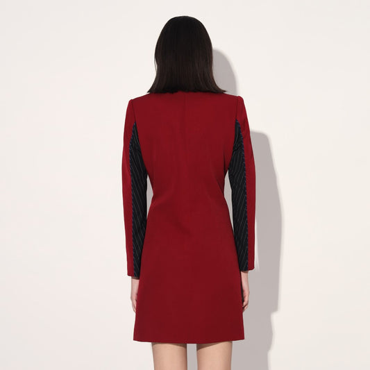 Astrid structured jacket dress - Red | Linetribe