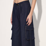 Zoe denim cargo pants - Blue | Linetribe