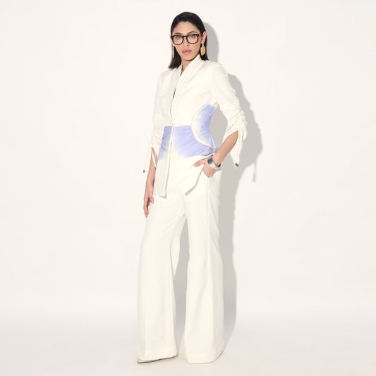 Dawn ruched pantsuit - Ivory | Linetribe