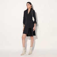 Nebula striped jacket dress - Black | Linetribe