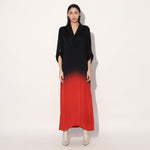Kyuka ombre long tunic - Red Black | Linetribe