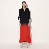 Kyuka ombre long tunic - Red Black | Linetribe