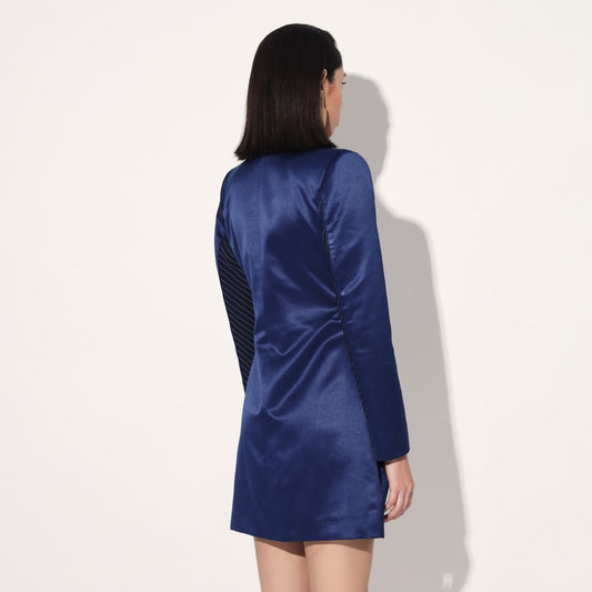 Astrid structured jacket dress - Blue | Linetribe