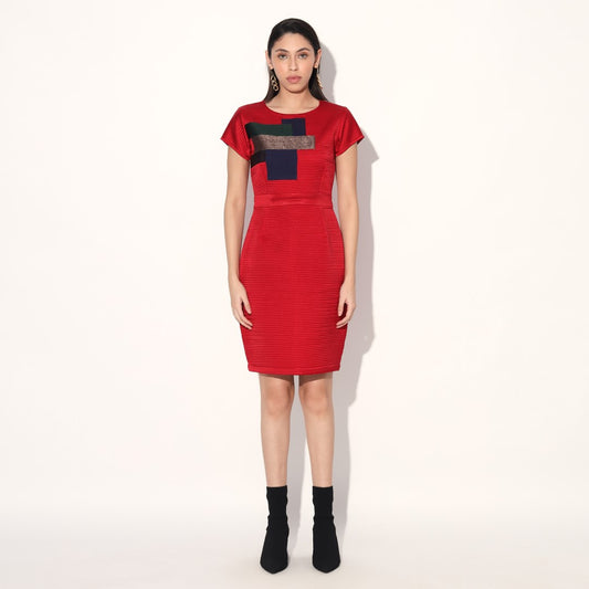 Orion quilted dress - Red | Linetribe