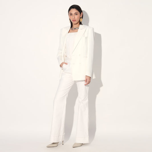 DENIM FLARE PANTS - WHITE | Linetribe