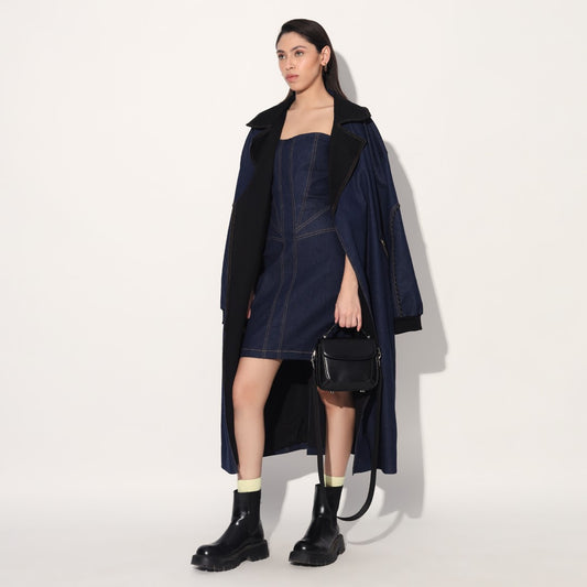 Aldrin denim corset dress - Blue | Linetribe