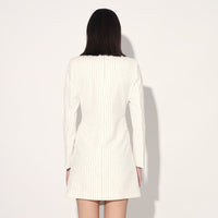 Nova cut away jacket dress - White | Linetribe
