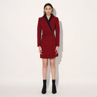 Astrid structured jacket dress - Red | Linetribe