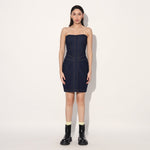 Aldrin denim corset dress - Blue | Linetribe