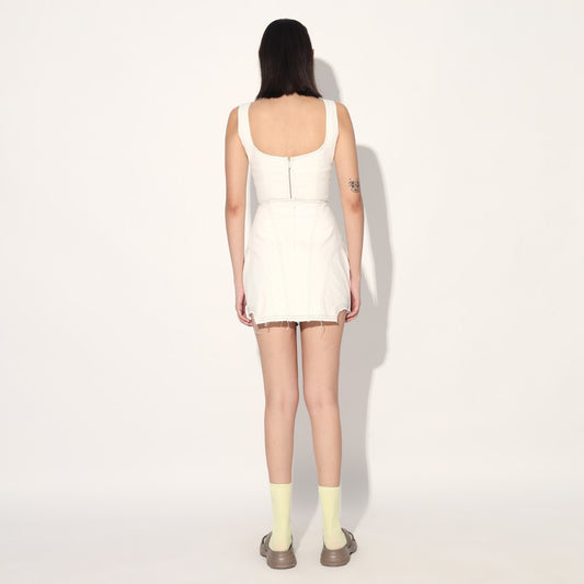 Eden denim skirt - White | Linetribe