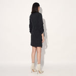 Nebula striped jacket dress - Black | Linetribe