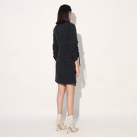 Nebula striped jacket dress - Black | Linetribe
