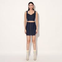 Zerah denim bralette - Blue | Linetribe