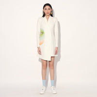 Nova cut away jacket dress - White | Linetribe